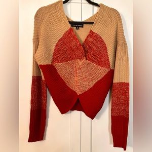 Crop Sweater Orange and Tan Crossbody
